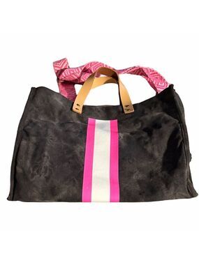 Bragg Rights Tote Bag Black Pink Stripe Multi-Compartment Carryall